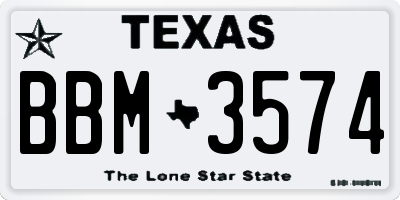 TX license plate BBM3574
