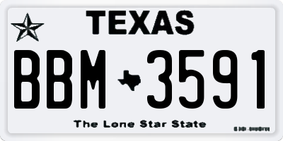 TX license plate BBM3591