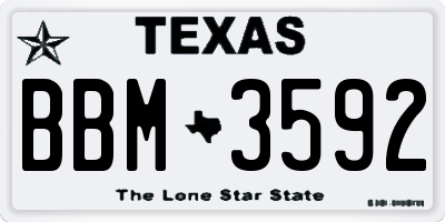 TX license plate BBM3592