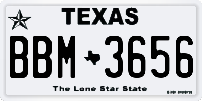 TX license plate BBM3656