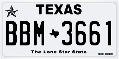 TX license plate BBM3661