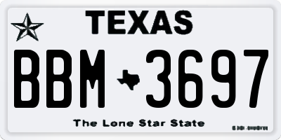 TX license plate BBM3697