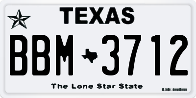 TX license plate BBM3712