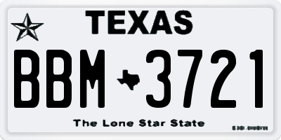 TX license plate BBM3721