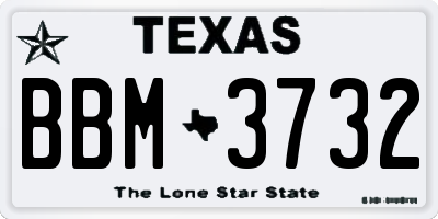 TX license plate BBM3732