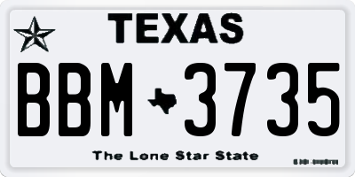 TX license plate BBM3735