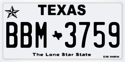 TX license plate BBM3759
