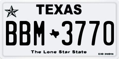TX license plate BBM3770