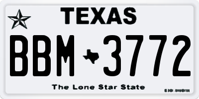 TX license plate BBM3772