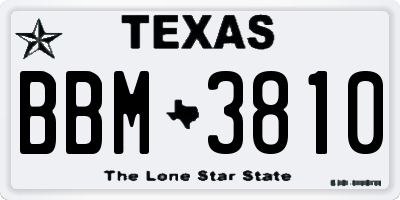 TX license plate BBM3810
