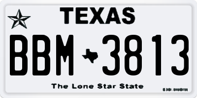 TX license plate BBM3813