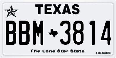 TX license plate BBM3814
