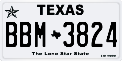 TX license plate BBM3824