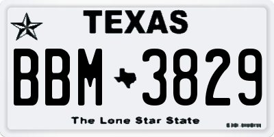 TX license plate BBM3829