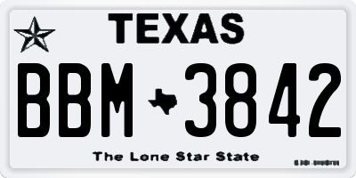 TX license plate BBM3842