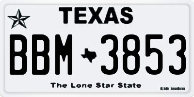 TX license plate BBM3853