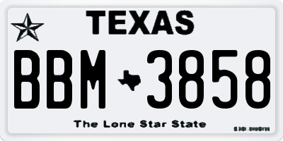 TX license plate BBM3858