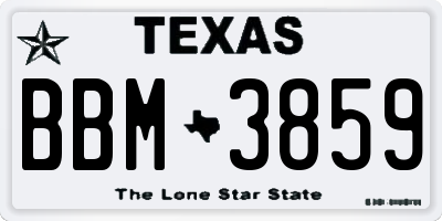 TX license plate BBM3859