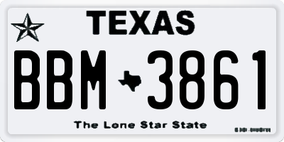 TX license plate BBM3861