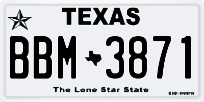 TX license plate BBM3871