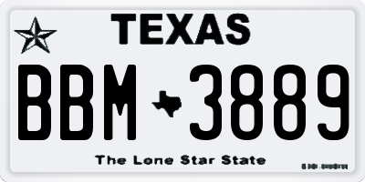 TX license plate BBM3889