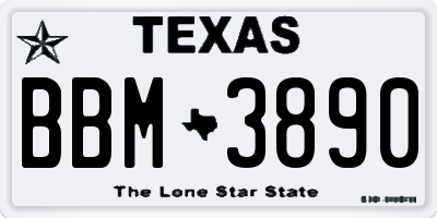 TX license plate BBM3890