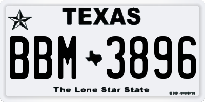 TX license plate BBM3896