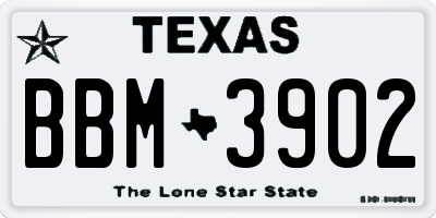 TX license plate BBM3902