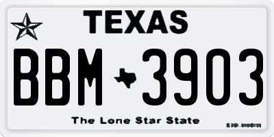 TX license plate BBM3903