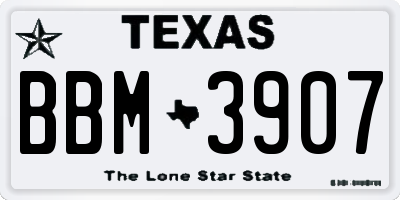 TX license plate BBM3907