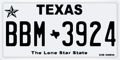 TX license plate BBM3924