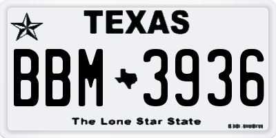 TX license plate BBM3936