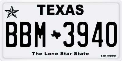 TX license plate BBM3940