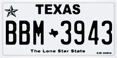 TX license plate BBM3943