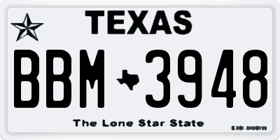TX license plate BBM3948