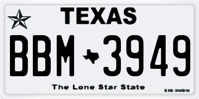 TX license plate BBM3949