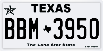 TX license plate BBM3950