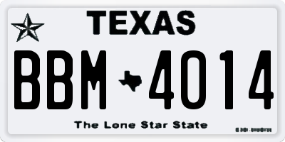 TX license plate BBM4014