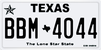 TX license plate BBM4044