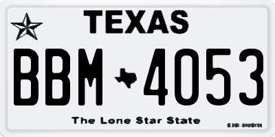 TX license plate BBM4053