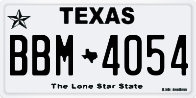 TX license plate BBM4054
