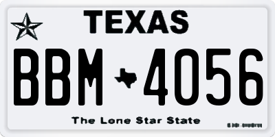TX license plate BBM4056