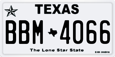 TX license plate BBM4066