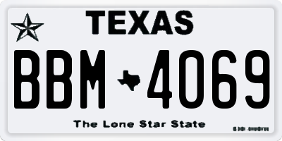TX license plate BBM4069