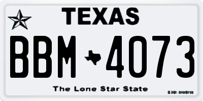 TX license plate BBM4073