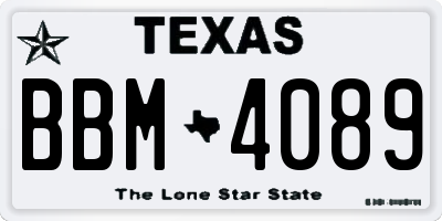 TX license plate BBM4089