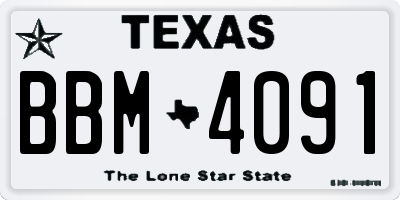 TX license plate BBM4091