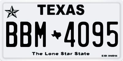 TX license plate BBM4095