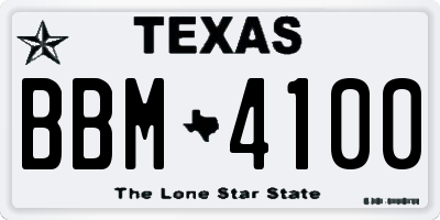 TX license plate BBM4100