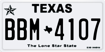 TX license plate BBM4107